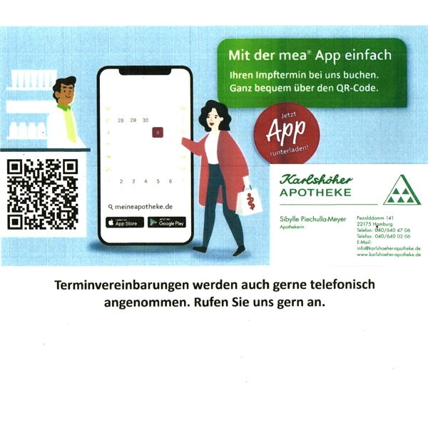Hinweis auf Impfterminvergabe